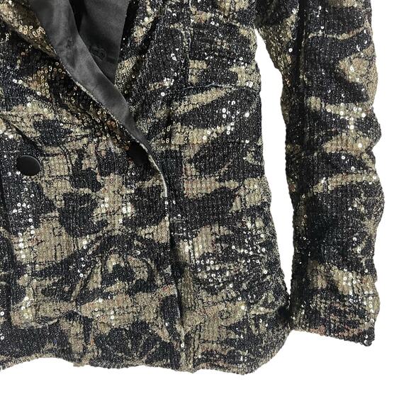 Rotate Birger Christensen Augustina Black Jacquard Sequin Blazer Size 4 - Picture 9 of 16